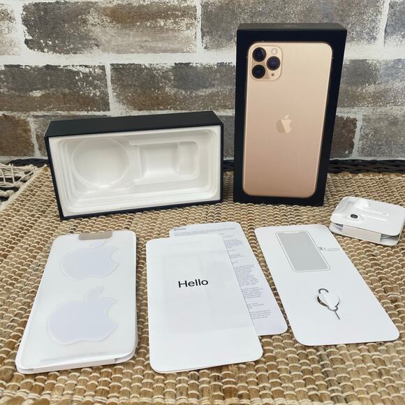 Apple Earpods & BOX ONLY for Apple iPhone 11 Pro Max 512GB Gold (Rose) - Picture 9 of 10